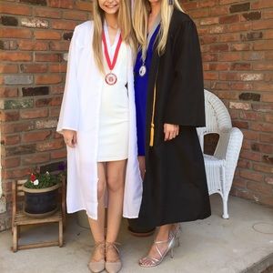 WHITE GRADUATION GOWN